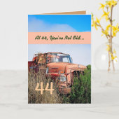 GRAPPIG Happy 44th Birthday -  Oranje Truck Kaart (Gele Bloem)