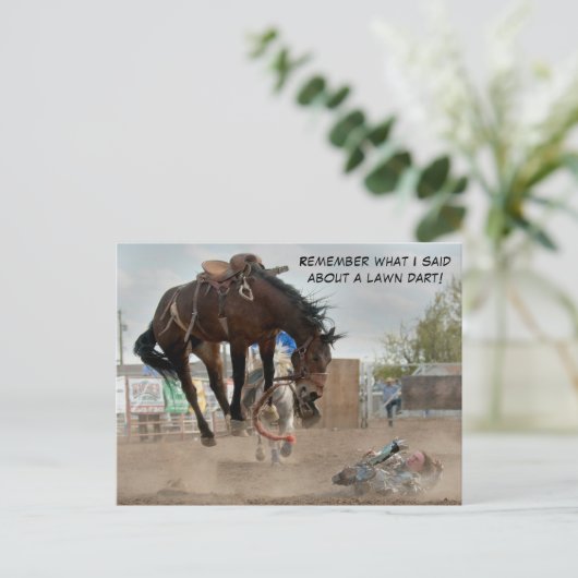 Grappig Happy 4th van juli Rodeo Saddle Bronc Even Briefkaart (Staand voorkant)