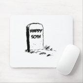 Grappig, "Happy 50th" Gravestone Muismat (Met muis)