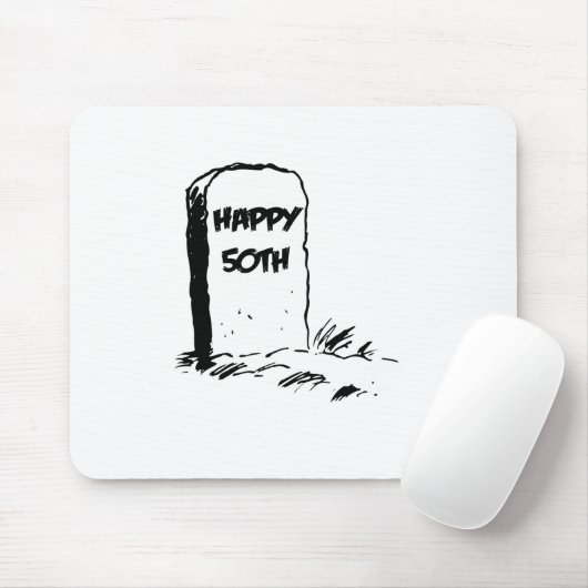 Grappig, "Happy 50th" Gravestone Muismat (Met muis)