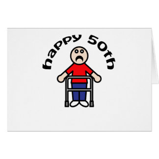 Grappig, "Happy 50th" Mannen Walker