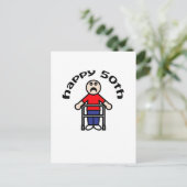 Grappig, "Happy 50th" Mannen Walker Briefkaart (Staand voorkant)