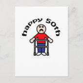 Grappig, "Happy 50th" Mannen Walker Briefkaart (Voorkant)