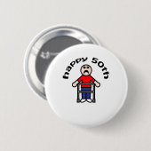 Grappig, "Happy 50th" Mannen Walker Ronde Button 5,7 Cm (Voorkant /achterkant)