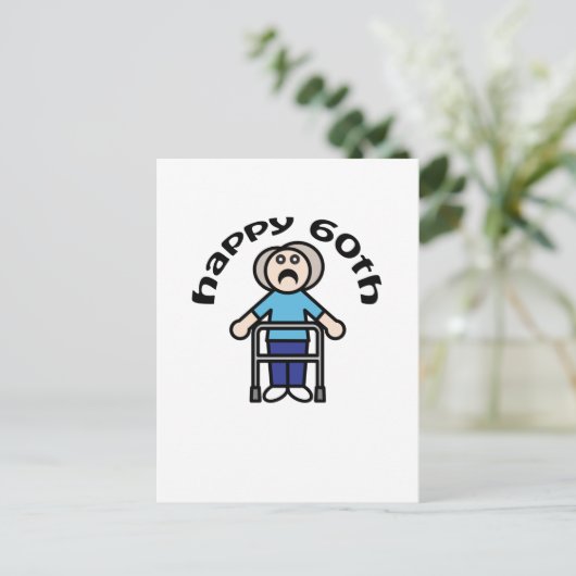 Grappig, "Happy 60th" oude vrouw ontwerp Briefkaart (Staand voorkant)