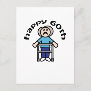 Grappig, "Happy 60th" oude vrouw ontwerp Briefkaart