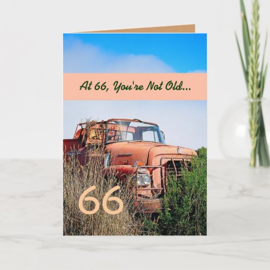 GRAPPIG Happy 66th Birthday - Oranje Truck Kaart (Voorkant)