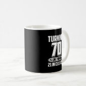Grappig Happy 70th Birthday Koffiemok (Voorkant rechts)