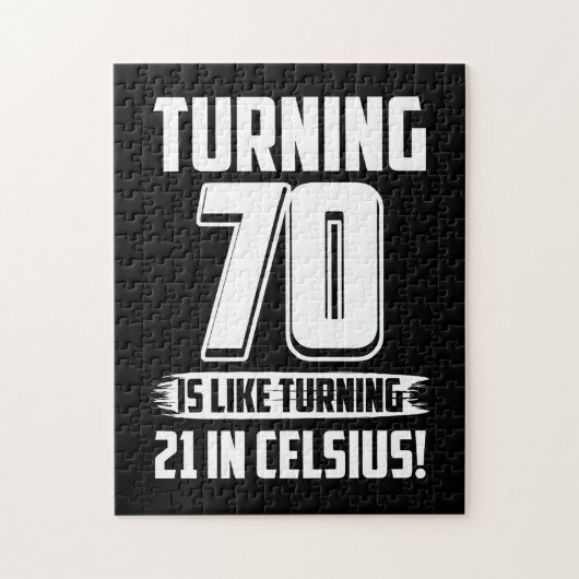 Grappig Happy 70th Birthday Legpuzzel (Verticaal)