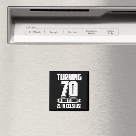 Grappig Happy 70th Birthday Magneet (Insitu (Vaatwasser))