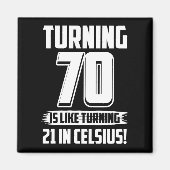 Grappig Happy 70th Birthday Magneet (Voorkant)