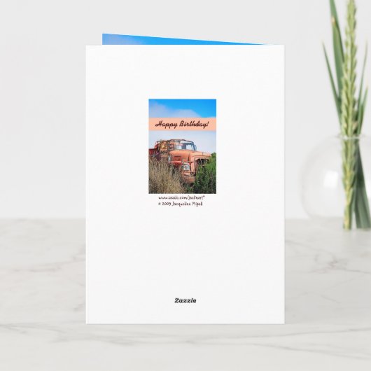 GRAPPIG Happy 75th Birthday  Sinaasappel Truck 002 Kaart (Achterkant)