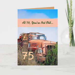 GRAPPIG Happy 75th Birthday  Sinaasappel Truck 002 Kaart
