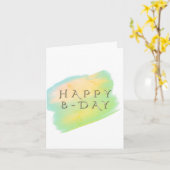 Grappig Happy B-day Birthday Kaart (Gele Bloem)