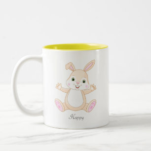 Grappig Happy Baby paashaas & Heart Two-Tone Co. Tweekleurige Koffiemok