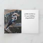 Grappig Happy Bird Day Birthday Kookaburra Austral Kaart (Binnen)