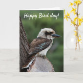 Grappig Happy Bird Day Birthday Kookaburra Austral Kaart (Gele Bloem)