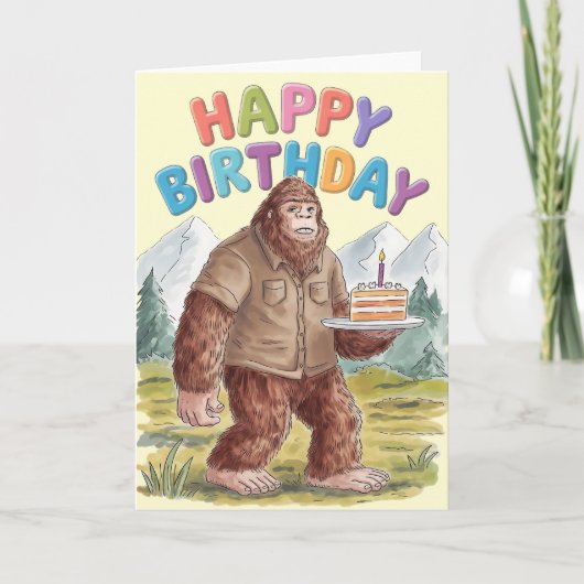 Grappig Happy Birthday BigFoot Sasquatch Kaart (Voorkant)