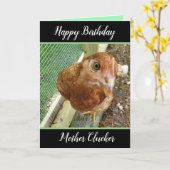 Grappig Happy Birthday Chicken Kaart (Gele Bloem)