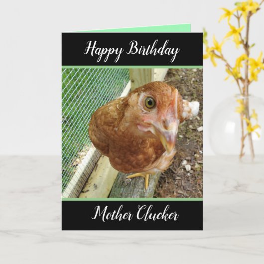 Grappig Happy Birthday Chicken Kaart (Gele Bloem)