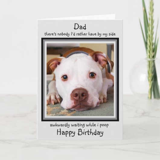 Grappig Happy Birthday Dog Dad Zwart Schattige Dog Kaart (Voorkant)