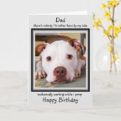 Grappig Happy Birthday Dog Dad Zwart Schattige Dog Kaart (Gele Bloem)