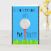 Grappig Happy Birthday Golf Lets Par T-shirt Kaart (Gele Bloem)