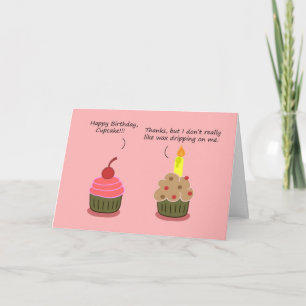 Grappig Happy Birthday-kaart: Cupcake Candle Woes Kaart