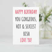 Grappig Happy Birthday-kaart voor haar Bedankkaart (Staand voorkant)