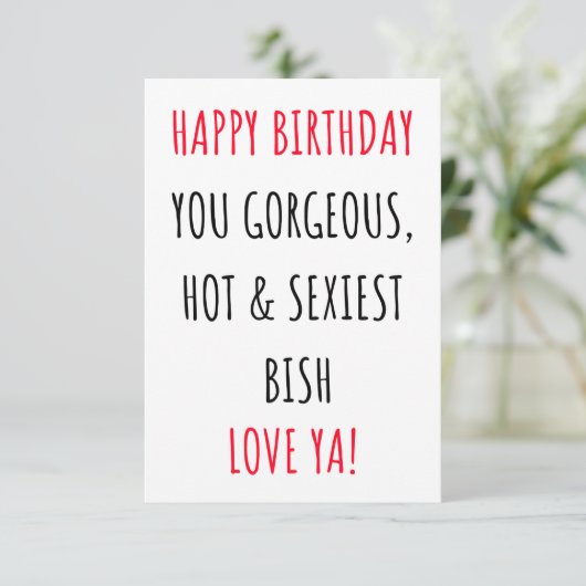 Grappig Happy Birthday-kaart voor haar Bedankkaart (Staand voorkant)