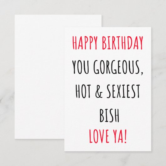 Grappig Happy Birthday-kaart voor haar Bedankkaart (Voorkant / Achterkant)