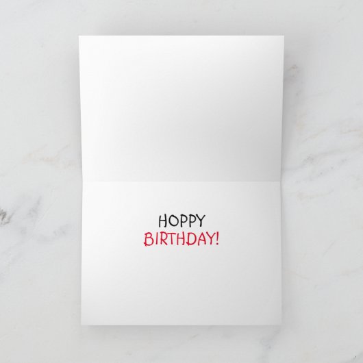 Grappig HAPPY BIRTHDAY-kaartje - HOPPY BIRTHDAY! Kaart (Binnen)