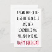 Grappig Happy Birthday-kaartoplossingen voor hem e Bedankkaart (Voorkant / Achterkant)