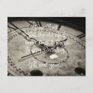 Grappig Happy Birthday Old  Clock Briefkaart