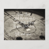 Grappig Happy Birthday Old  Clock Briefkaart (Voorkant)