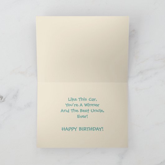 Grappig Happy Birthday, oom, Blue '57 Chevy Card Kaart (Binnen)