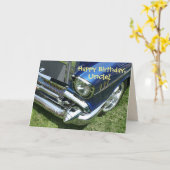 Grappig Happy Birthday, oom, Blue '57 Chevy Card Kaart (Gele Bloem)