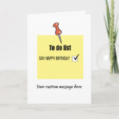 Grappig Happy Birthday Post-it briefkaart (Voorkant)