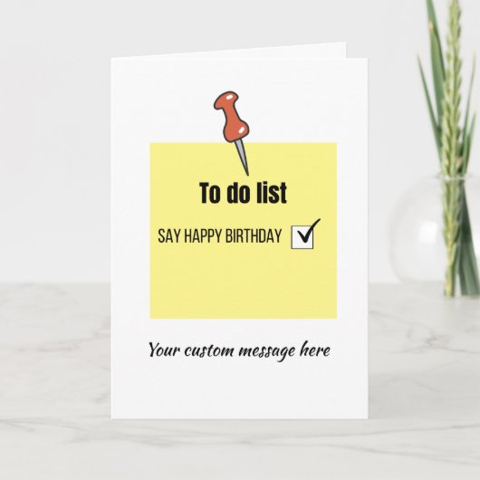 Grappig Happy Birthday Post-it briefkaart (Voorkant)
