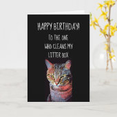 Grappig Happy Birthday uit de kat-Kaart Kaart (Gele Bloem)