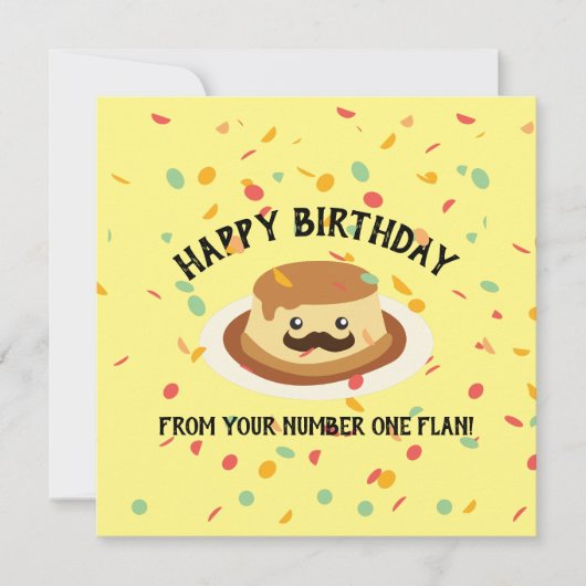 Grappig Happy Birthday van je nummer één Flan Kaart (Voorkant)