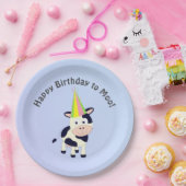 Grappig Happy Birthday voor Koe van Moo Cute Party Papieren Bordje (Feest)