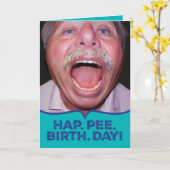 Grappig Happy Birthday voor oudere Semi Deaf Folks Kaart (Gele Bloem)