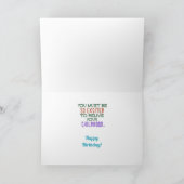 Grappig Happy Birthday Woolly Mammoth Joke Custom Kaart (Binnen)