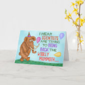 Grappig Happy Birthday Woolly Mammoth Joke Custom Kaart (Gele Bloem)