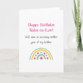 Grappig Happy Birthday zuster-in-Law Birthday Kaart (Voorkant)