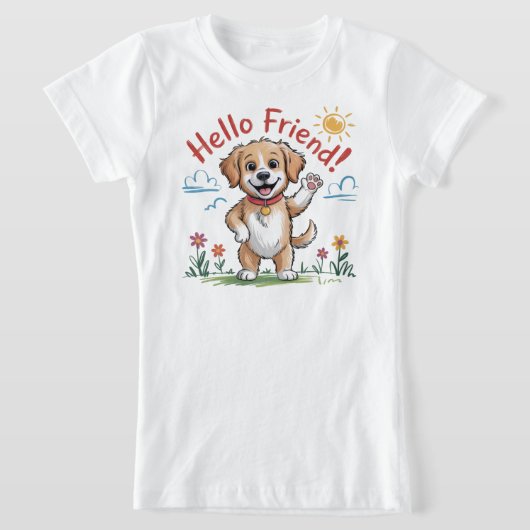 Grappig Happy Dog Kinder T-Shirt – Schattigee Cart (Laagn)