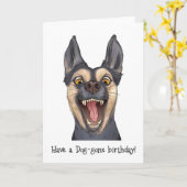 Grappig Happy Dog Verjaardag Wenskaart Kaart (Gele Bloem)