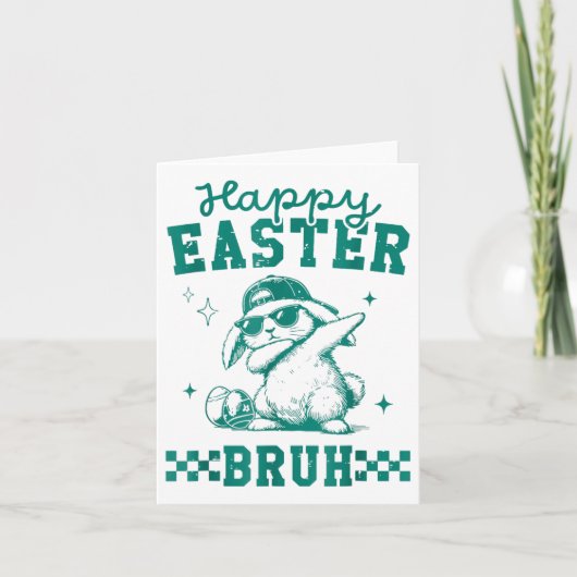 Grappig Happy Easter Bruh Bunny Dabbing Schattige Kaart (Voorkant)