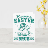 Grappig Happy Easter Bruh Bunny Dabbing Schattige Kaart (Gele Bloem)